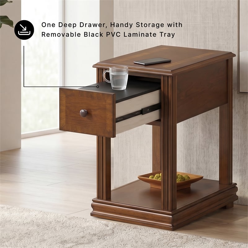 Signature Design by Ashley Furniture Breegin 1 Drawer End Table in Cherry