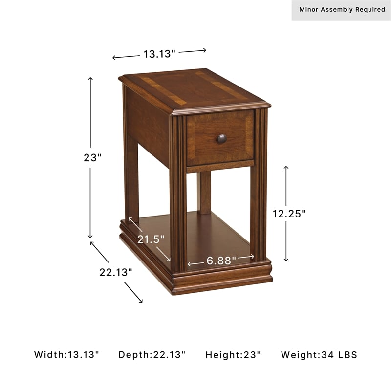 Signature Design by Ashley Furniture Breegin 1 Drawer End Table in Cherry