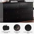 Ashley Furniture Maribel 6 Drawer Wood Double Dresser in Black