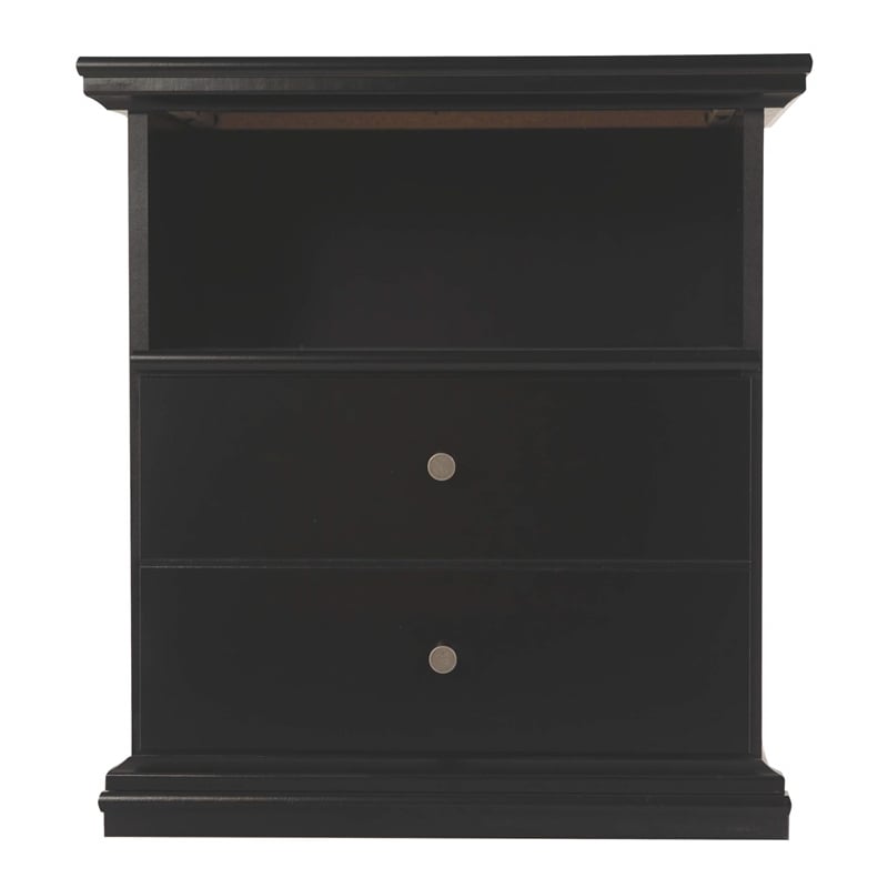 Signature Design by Ashley Maribel 1 Drawer Wood Nightstand in Black