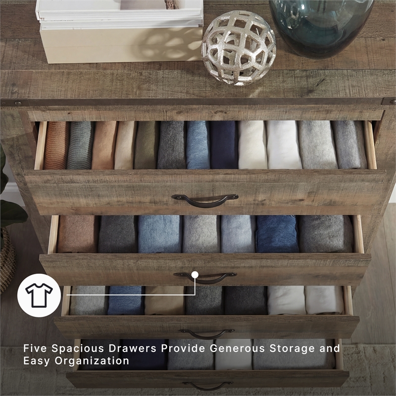 Signature Design by Ashley Trinell 5 Drawer Wood Chest in Brown