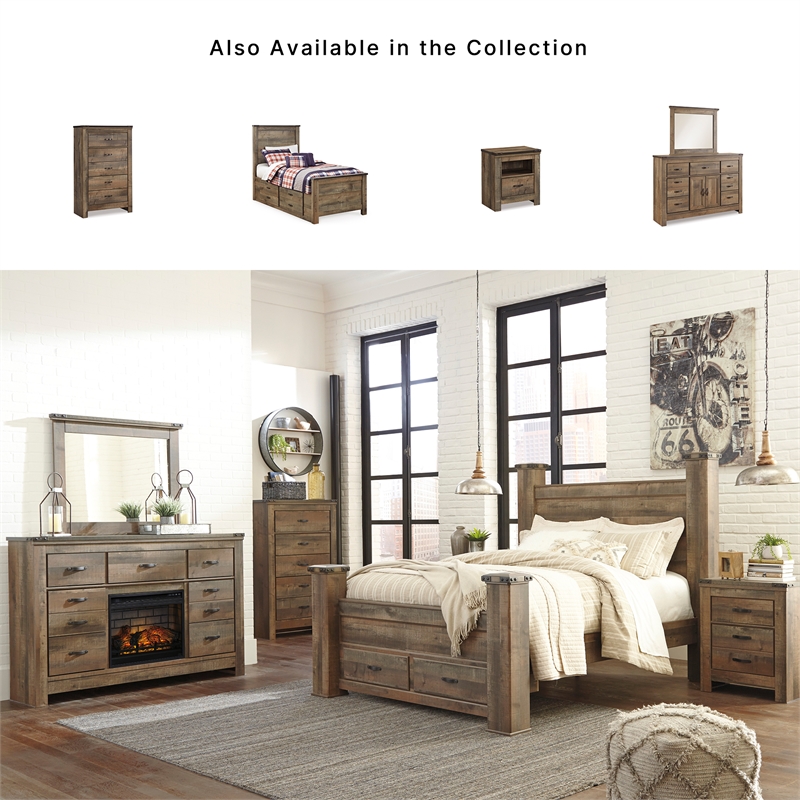 Signature Design by Ashley Trinell 5 Drawer Wood Chest in Brown