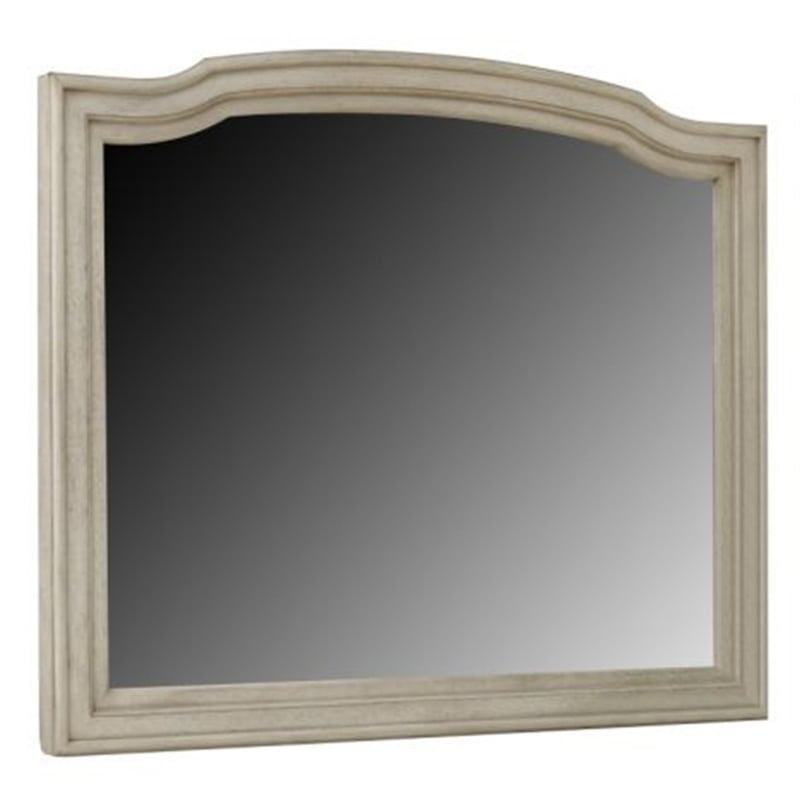 Ashley Furniture Demarlos Wood Frame Bedroom Mirror in Parchment White
