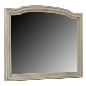 Ashley Furniture Demarlos Wood Frame Bedroom Mirror in Parchment White