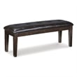 Ashley Haddigan Large Upholstered Dining Bench in Dark Brown
