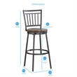American Woodcrafters Filmore 25-inch Slate Gray Metal Swivel Counter Bar Stool