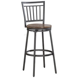 American Woodcrafters Filmore 25-inch Slate Gray Metal Swivel Counter Bar Stool
