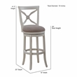 American Woodcrafters Accera 26-inch Swivel Antique White Wood Counter Bar Stool