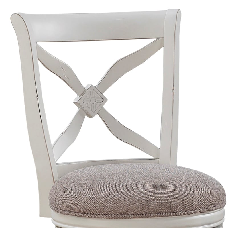 American Woodcrafters Accera 34-inch Swivel Antique White Wood Tall Bar Stool