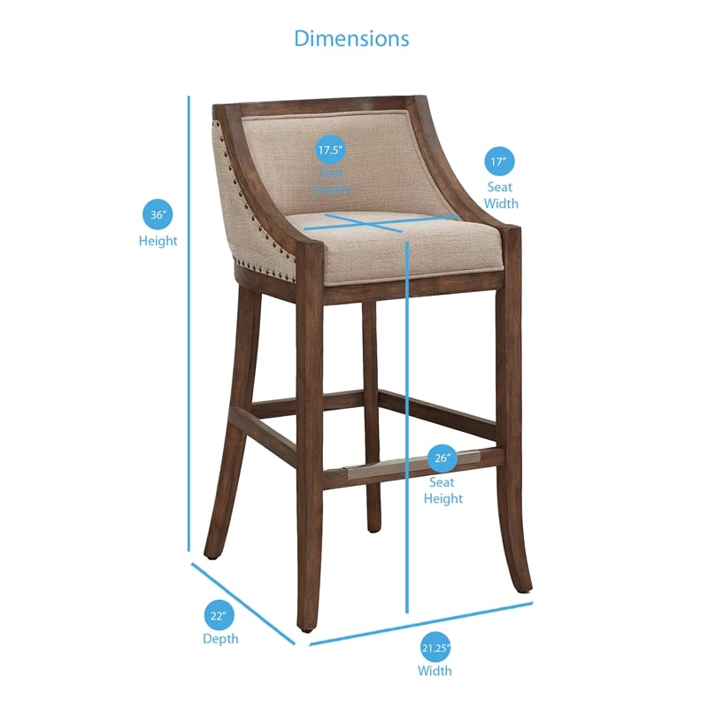 American Woodcrafters Michelle 26-inch Warm Brown Wood Counter Bar Stool