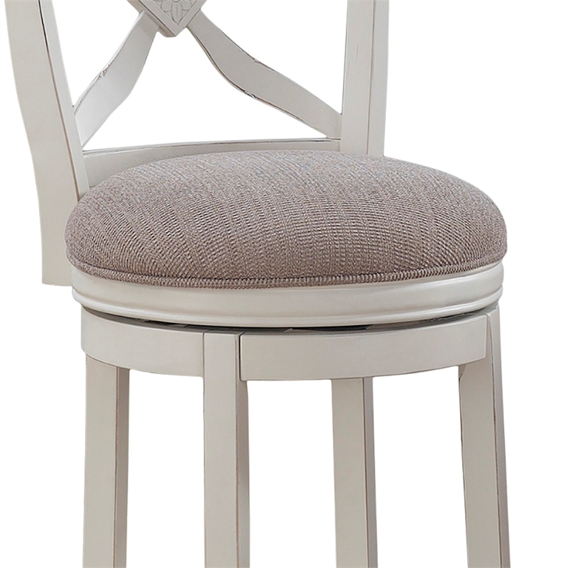 American Woodcrafters Accera 30-inch Antique White Wood Swivel Bar Stool