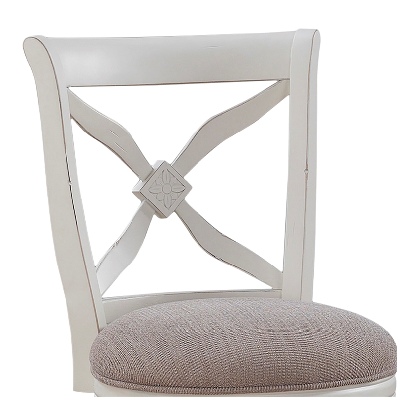American Woodcrafters Accera 30-inch Antique White Wood Swivel Bar Stool