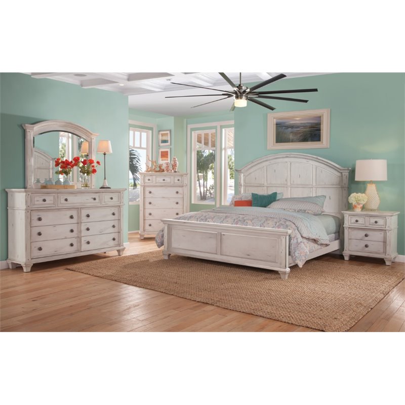 American Woodcrafters Sedona Antique White Wood 3-drawer Nightstand