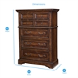 American Woodcrafters Stonebrook Rich Tobacco Wood 5-Drawer Chest