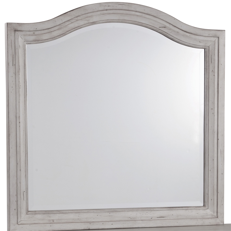 American Woodcrafters Stonebrook Antique Gray Wood 7-Drawer Dresser with Mirror