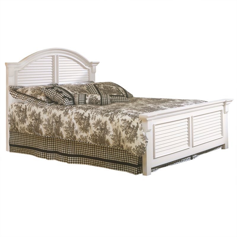American Woodcrafters Cottage Traditions Eggshell White Wood King Panel Bed