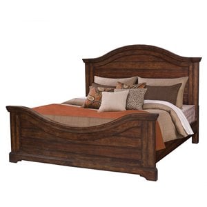American Woodcrafters Stonebrook Tobacco Finished Wood Queen Panel Bed