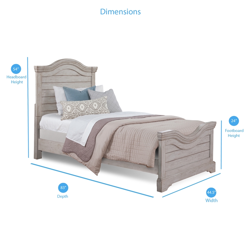 American Woodcrafters Stonebrook Antique Gray Wood Twin Size Bed