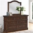 American Woodcrafters Stonebrook Tobacco Finished Wood 7-Drawer Dresser Mirror