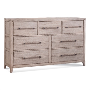 American Woodcrafters Aurora 7-Drawer White-washed Wood Dresser