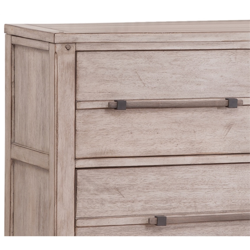 American Woodcrafters Aurora 7-Drawer White-washed Wood Dresser