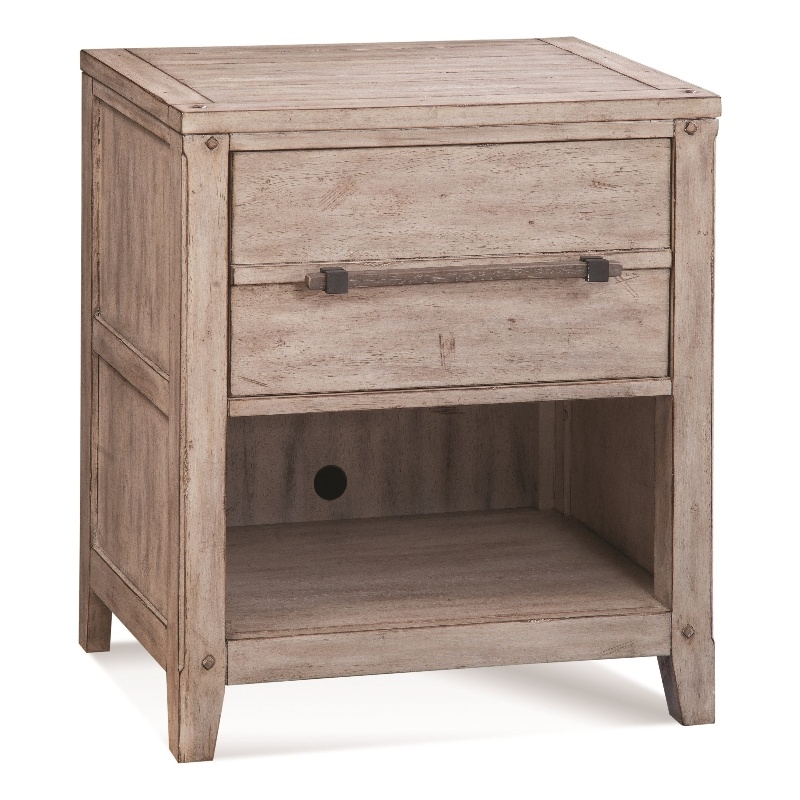 American Woodcrafters Aurora White-washed Wood 1-drawer Nightstand