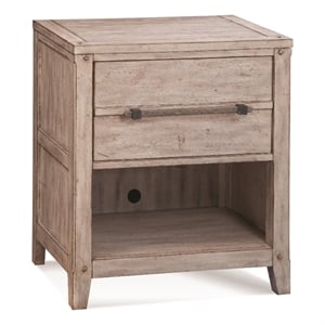 American Woodcrafters Aurora White-washed Wood 1-drawer Nightstand