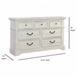 American Woodcrafters Stonebrook 7-Drawer Antique White Wood Dresser