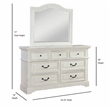 American Woodcrafters Stonebrook Antique White Wood Dresser and Mirror