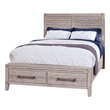 American Woodcrafters Aurora White-washed Wood Queen Panel Bed with Storage