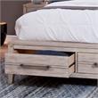American Woodcrafters Aurora White-washed Wood Queen Panel Bed with Storage