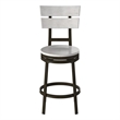 American Woodcrafters Colson Distressed White Metal Swivel Counter Barstool