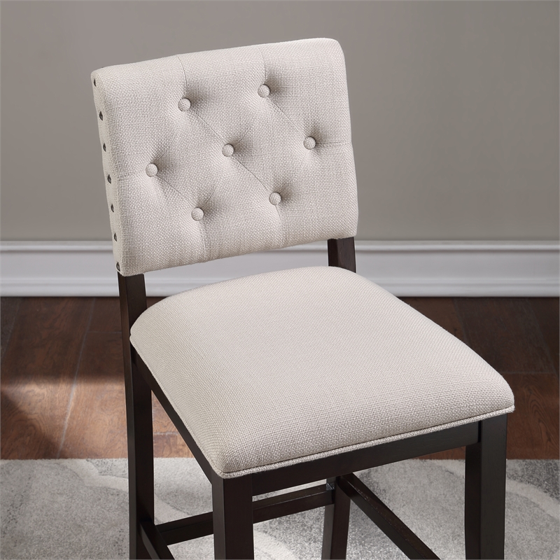 American Woodcrafters Lynwood Walnut Stationary Wood Counter 26-inch Barstool