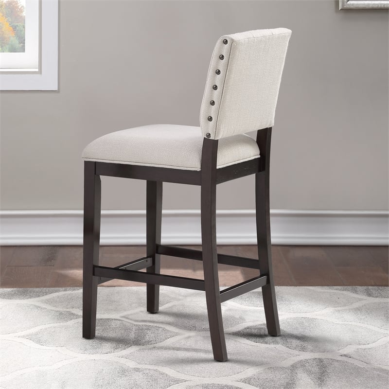 American Woodcrafters Lynwood Walnut Stationary Wood Counter 26-inch Barstool