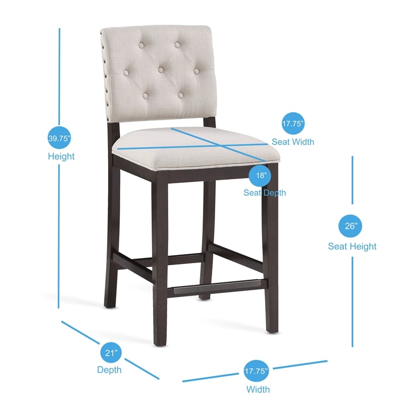 American Woodcrafters Lynwood Walnut Stationary Wood Counter 26-inch Barstool