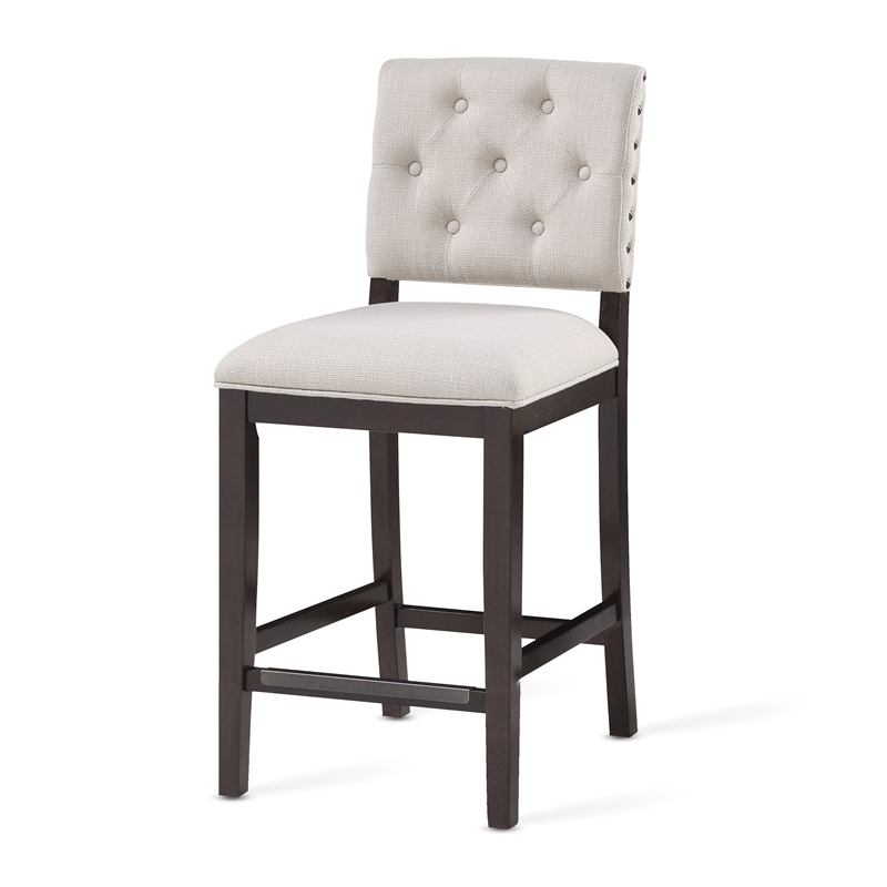 American Woodcrafters Lynwood Walnut Stationary Wood Counter 26-inch Barstool