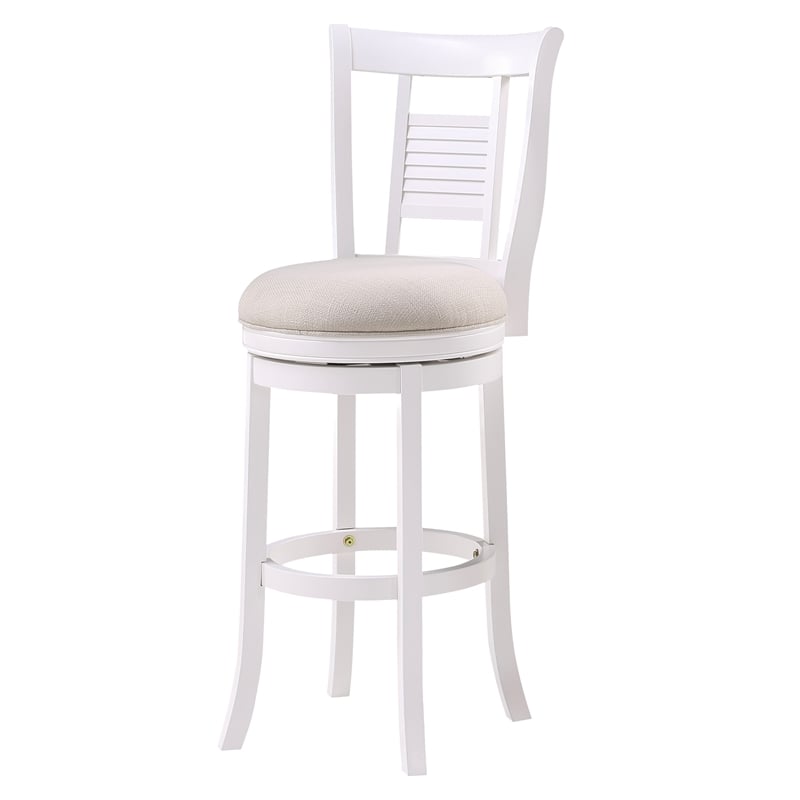 American Woodcrafters Grove White Solid Wood Swivel 30-inch Bar Stool