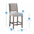 American Woodcrafters Kamelin Gray Solid Wood Stationary 30-inch Bar Stool