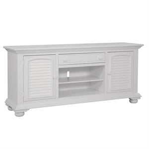 American Woodcrafters Cottage Traditions Eggshell White 72-inch Wood TV Console