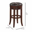 Conrad Backless Cherry Finished Wood and Leather Counter Stool
