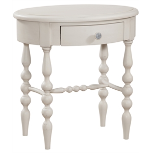American Woodcrafters Rodanthe Dove White Wood Oval Accent Table