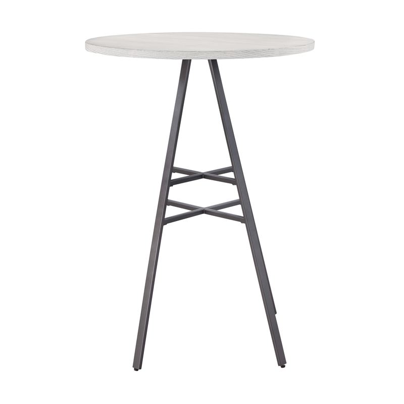 Jaidon 3-Piece Gray Metal Pub Height Table Set with Backless Swivel Stools