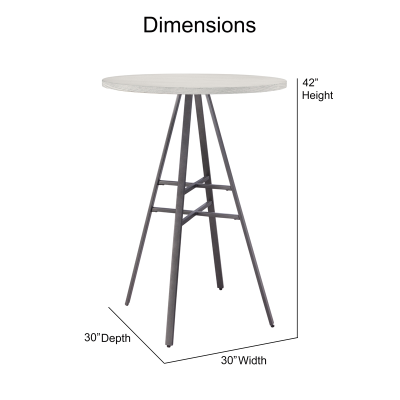 Jaidon 3-Piece Gray Metal Pub Height Table Set with Backless Swivel Stools