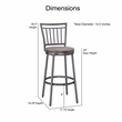 American Woodcrafters Talia Gray Metal Swivel 25-inch Seat Height Bar Stool