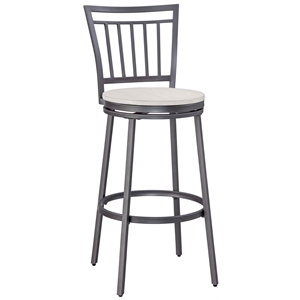 American Woodcrafters Stockton Gray Metal Swivel 30&quot Seat Height Bar Stool