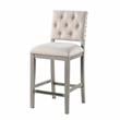 American Woodcrafters Ellesse Cream Polyster Fabric Solid Wood Counter Stool