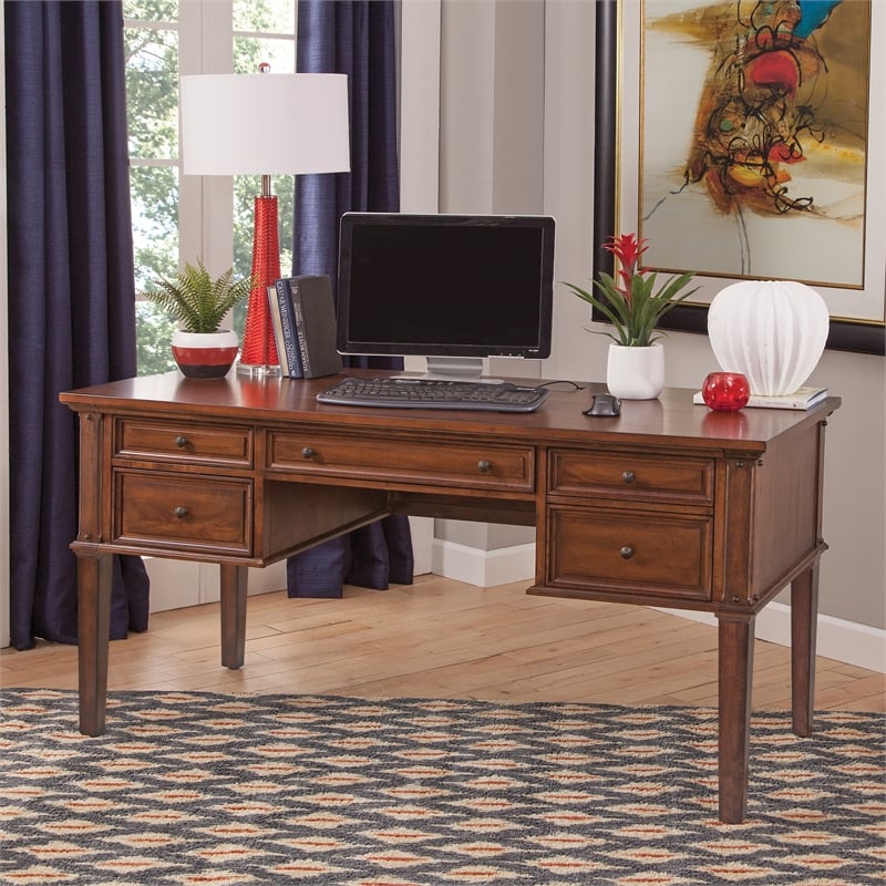 American Woodcrafters Sedona Rustic Cherry 60-inch Wood Storage Desk