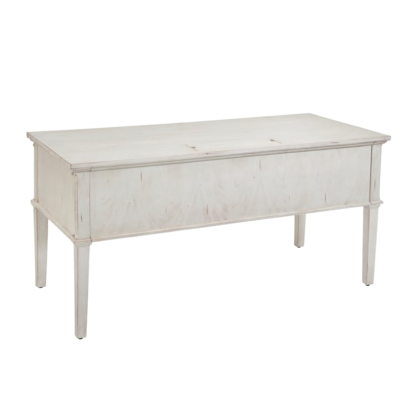 American Woodcrafters Sedona Antique White 60-inch Wood Storage Desk