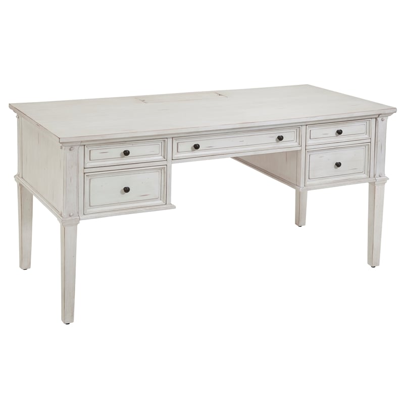 American Woodcrafters Sedona Antique White 60-inch Wood Storage Desk