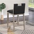 American Woodcrafters Jakarta Solid Wood with Black Bonded Leather Counter Stool